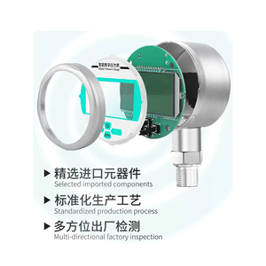 8 Units Stainless Steel 304/316 1% Accuracy Negative Digital Manifold Intelligent Water Pressure Manometer Gauge LCD Display - Product Image 2
