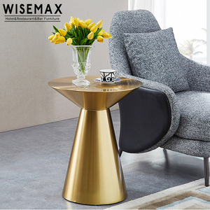 Modern Design Living Room Round <strong>Gold</strong> Brass Stainless Steel Metal Iron <strong>Small</strong> Coffee Corner Side <strong>Table</strong> - Product Image 2