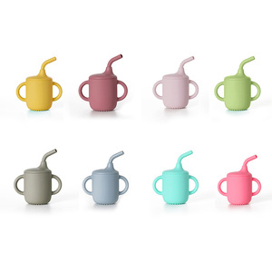 Vaso de Entrenamiento de Silicona <span class=keywords><strong>para</strong></span> Bebés, Vasos Antiderrames con Pajita <span class=keywords><strong>para</strong></span> Niños Pequeños, Vaso Abierto <span class=keywords><strong>para</strong></span> Bebés - Product Image 5