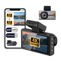 Caméra embarquée 4K double objectif avec écran IPS 3 pouces, Wi-Fi et moniteur de stationnement