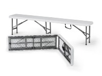 Ensemble de table pliante en plastique au meilleur prix pour la pêche en camping en plein air avec une table de 6 pieds et 2 bancs de 6 pieds