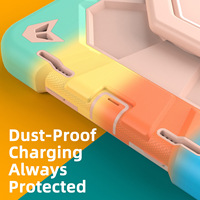 Étui de protection en silicone pour iPad 11e génération A16 avec support rotatif et sangle de maintien, étui de protection pour tablette éblouissant et mignon