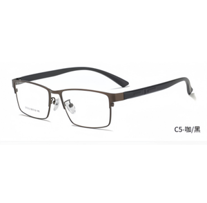 แว่นตาอ่านหนังสือกรอบโลหะสไตล์ลำลองสำหรับผู้ชายกรอบแว่นแฟชั่นใหม่กึ่งไร้ขอบพิมพ์ลายสายตาสั้นแนวธุรกิจ - Product Image 6