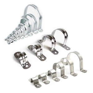 Colliers <span class=keywords><strong>de</strong></span> serrage en U pour câbles et tuyaux, réglables, en acier galvanisé et acier inoxydable 304 - Product Image 1