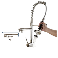 Robinet de cuisine moderne évier à ressort bassin à légumes froid chaud extraction de vaisselle robinet de douche rotatif vaporisateur monté sur le pont