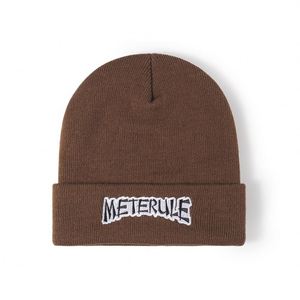 Gorro de lana de punto Zte para mujer grueso cálido de doble capa con bordado de letras en inglés - Product Image 1