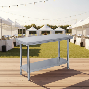 Estante de Almacenamiento Comercial de Acero Inoxidable de 48 x 24 Pulgadas, Estante Inferior Resistente con Recubrimiento en Polvo de Grado Alimenticio para Cocina - Product Image 3