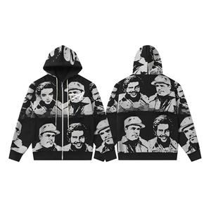 <span class=keywords><strong>Felpa</strong></span> <span class=keywords><strong>con</strong></span> <span class=keywords><strong>Cappuccio</strong></span> <span class=keywords><strong>Oversize</strong></span> di Alta Qualità 100% Cotone Stampata per Uomo, <span class=keywords><strong>Nera</strong></span>, Design Autunnale <span class=keywords><strong>con</strong></span> Tasche - Product Image 3