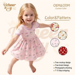 Vestido de Verano de Bambú con Estampado de Dibujos Animados para Bebés, Marca Ucheer Sports, Manga Regular, Personalizable ODM, Ropa Infantil - Product Image 1