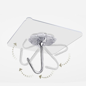 Perforation-free and Traceless <b>Hooks</b> Wall Transparent Adhesive <b>Hooks</b> Strong Load-bearing Bathroom and <b>Kitchen</b> Adhesive <b>Hooks</b> - Product Image 4