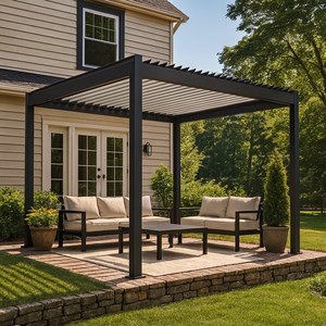 Premium Kwaliteit Custom Achtertuin/Tuin/Patio Louvre <span class=keywords><strong>Pergola</strong></span> Intrekbaar Dak Bioklimatisch Aluminium <span class=keywords><strong>Pergola</strong></span> Met Schuifdak - Product Image 4