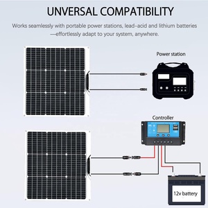 Panneau solaire flexible 50W 12V 16.5V, module mono en fibre de verre léger, efficacité 19.6%, couverture frontale ETFE/PET, pour camping-car, remorque, bateau - Product Image 5