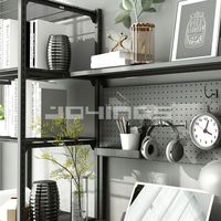 Bureau d'ordinateur modulaire Poegboard pour la maison et le bureau, avec rangements, étagères, tiroirs et système de supports
