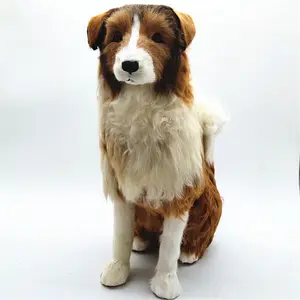 仿真牧羊犬毛绒毛绒玩具家居装饰品栩栩如生的狗模型动物工艺品