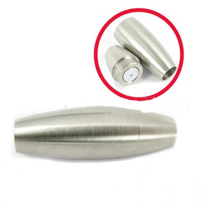 Redondo <span class=keywords><strong>de</strong></span> acero inoxidable cierres magnéticos, Metal tono <span class=keywords><strong>plata</strong></span> conector Ajuste <span class=keywords><strong>de</strong></span> cordón <span class=keywords><strong>de</strong></span> cuero pulseras resultados - Product Image 1
