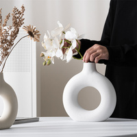Vase en céramique nordique Beige maison Table décoration Vase accessoires de décoration de table