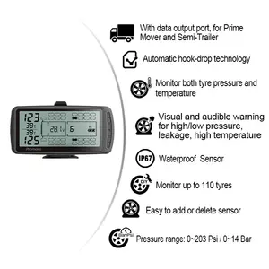 Truck Fleet TPMS Tyre Pressure Monitor System With Monitor Up To 98 Tire For Fleet Manager