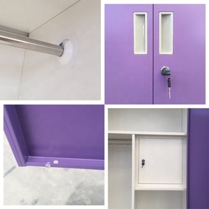 Armadio in metallo per abbigliamento a 2 ante armadio per ufficio armadio in metallo armadio in metallo - Product Image 4