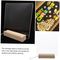 TSINYE-Lampe de nuit LED avec socle en bois, éclairage acrylique, interrupteur de port USB pour femmes, chambre à coucher, bureau, tableau de notes