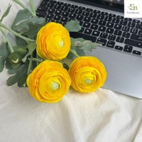 Bunga Ranunculus 2 Kepala Buatan Tangan dengan Sentuhan Alami, Tekstur Lembap Tren 2026, Bunga Persia Buatan untuk Grosir