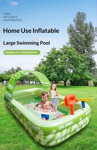 Piscina Inflable de PVC para Niños con Aro de Baloncesto, Pistola de Agua, Sombrilla Multifuncional para Uso en Exteriores, Personalizable - Product Image 2