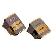 Étiquettes personnalisées en aluminium gaufré 3D pour flacons de parfum, écologiques et de haute qualité.