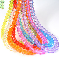 BOBOHOO Cuentas Sueltas de Alta Calidad Populares de 4/6/8mm, Cuentas de Cristal Facetadas AB, Cuentas de Vidrio Rondelle para Pendientes de Aro y Pulseras