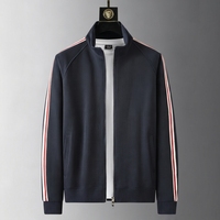 Ensemble de survêtement sport décontracté brodé haut de gamme pour hommes et femmes, en polyester tricoté à séchage rapide, deux pièces, motif uni, collection automne