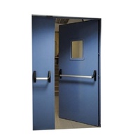 Porte coupe-feu en acier la plus vendue, double porte, configuration de serrure à barre de pression, temps de résistance au feu 30-120 minutes, design moderne