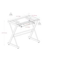 Bureau debout en verre trempé transparent moderne avec cadre en métal Table d'ordinateur de levage populaire et fonction modulaire de salle de jeu