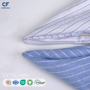 Vente directe usine de <span class=keywords><strong>tissu</strong></span> en <span class=keywords><strong>lin</strong></span> pur rayé 14 fils, tissé, pour chemises et robes en <span class=keywords><strong>lin</strong></span> avec motifs à carreaux - Product Image 1