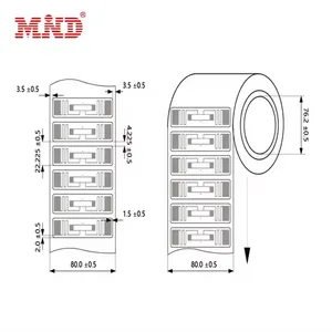 7014 U8/U9 Chip Membaca Jarak Jauh UHF RFID Stiker Pasif RFID Tag