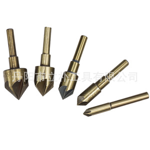 High Speed Steel Round Shank Chamfering Tool 5 Pc Set For Steel Woodworking Hole Opening Reamer Bright Finish - Product Image 5