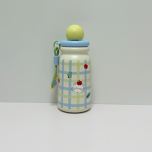 17oz 500ml Cute apple shape kids water bottle stainless steel with <b>tea</b> <b>infuser</b> with strawback to school stainless steel water bo - Product Image 3