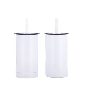 Gobelets isothermes pour enfants de 12 oz, vierges pour sublimation, en acier inoxydable, isolés sous vide, écologiques, avec paille et poignée - Product Image 3