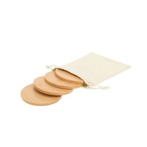 Juego de 4 Posavasos Redondos de Bambú de 7 cm de Diámetro con Logotipo Grabado Personalizado al por Mayor, Accesorios para Bar, Vino, Hotel, Restaurante y Cocina - Product Image 2