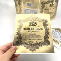 Etiquetas Adhesivas de Terciopelo con Logotipo Personalizado, Estampado en Caliente Dorado, para Botellas de Vino y Cerveza