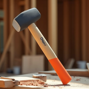 Ttake Bricklayer's Mallet 5080 Wooden Handle Rubber Grip <b>Hammer</b> For Masonry Work - Product Image 3