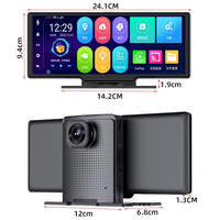 Android 13 Carplay Monitor otomatis 10.26 inci, kamera portabel cadangan transmisi FM 4G 8-Core 4GB RAM + 64GB ROM 2.4G + 5G WiFi ADAS GPS