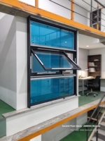 Fenêtre à auvent en alliage d'aluminium certifiée AS2047, isolante thermiquement, conforme Energy Star, avec moustiquaire en acier inoxydable, design contemporain