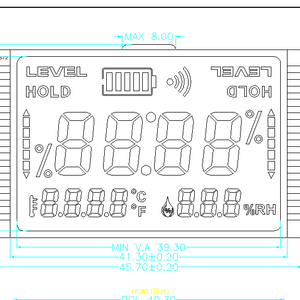 Écran LCD segmenté transflectif <span class=keywords><strong>TN</strong></span> personnalisé pour thermomètre <span class=keywords><strong>et</strong></span> hygromètre <span class=keywords><strong>TN</strong></span> STN HTN VA FSTN réfléchissant - Product Image 3