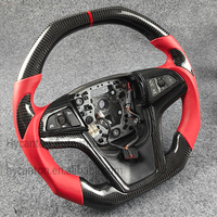 Volant en cuir lisse rouge à la mode de haute qualité pour volant de voiture en Fiber de carbone Chevrolet Camaro