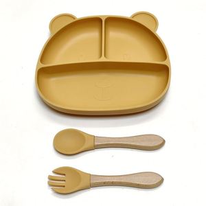 Plato de Silicona Antideslizante para la Mesa, para el Aprendizaje de la Alimentación de los Niños, Plato para Frutas y Alimentación de Bebés, Artículos para Bebés - Product Image 4