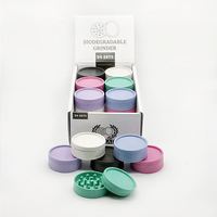 2024 personnalisé nouveau Style 55mm 2 parties en plastique broyeur de tabac dégradable coloré briquets et accessoires pour fumer