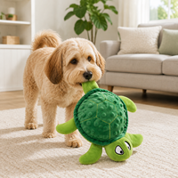 Jouet à mâcher pour chien Kinghon en peluche en forme de tortue, avec sonnette, texture douce à bulles, jouet interactif pour chiots