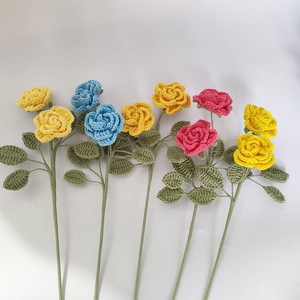 DREA Ramo de <span class=keywords><strong>Flores</strong></span> de Ganchillo Tejidas a Mano Premium, Tipo Trompeta, de Algodón Lavable para Decoración del Hogar y Bodas - Product Image 3