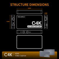 Captura de vídeo FEEWORLD C4K 4K HDMI 60Hz Plug and Play para transmisión de videoconferencia de juegos a través de la red, con conexión a la red, a la red, a la vez