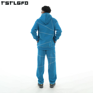 Conjunto Deportivo de Invierno para Hombre, Sudadera con Capucha de Tela Sostenible, Pantalones de Felpa Francesa, Traje Deportivo Personalizado con Costuras Contratadas - Product Image 4