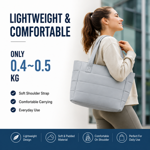 <span class=keywords><strong>Sac</strong></span> fourre-tout matelassé personnalisé avec logo, <span class=keywords><strong>sac</strong></span> à bandoulière rembourré en coton doux pour femme, <span class=keywords><strong>sac</strong></span> à main hobo léger et luxueux effet nuage - Product Image 4