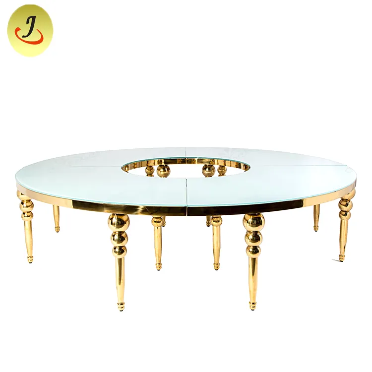 JC-SST03 Wholesale event furniture stainless steel base marble dining table